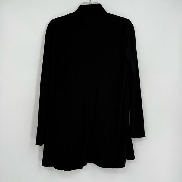 EILEEN FISHER open front Black Cardigan Jacket Pockets Size Medium Women - Picture 7 of 10